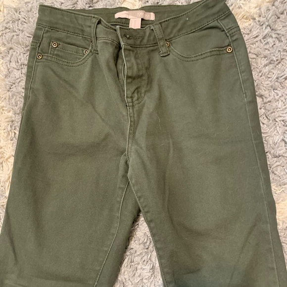 Forever 21 olive green jeggings - Picture 1 of 2